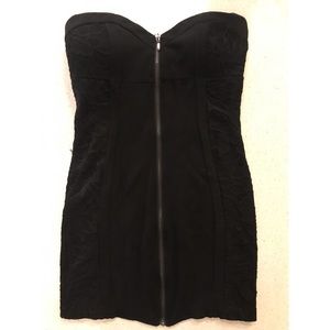 Bebe Black Lace Strapless Dress Size Medium